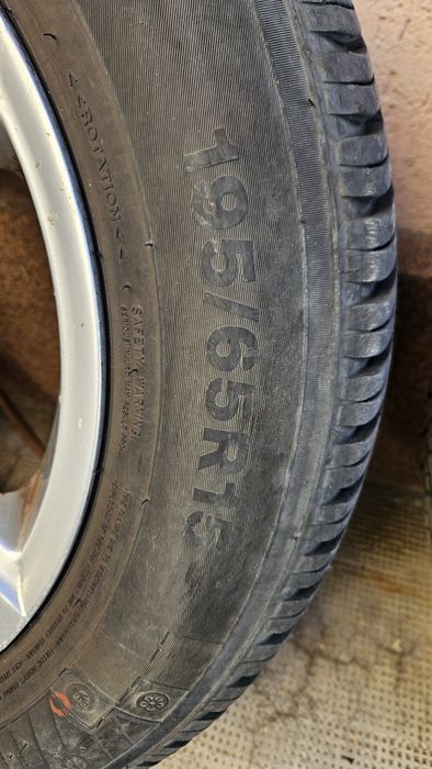 Set 4 roti 15" - jante aliaj 15" 4x108, anvelope All Season 195/65/15
