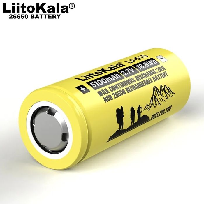 2 Acumulatori Liitokala 26650, Descarcare 20A, 5100mAh