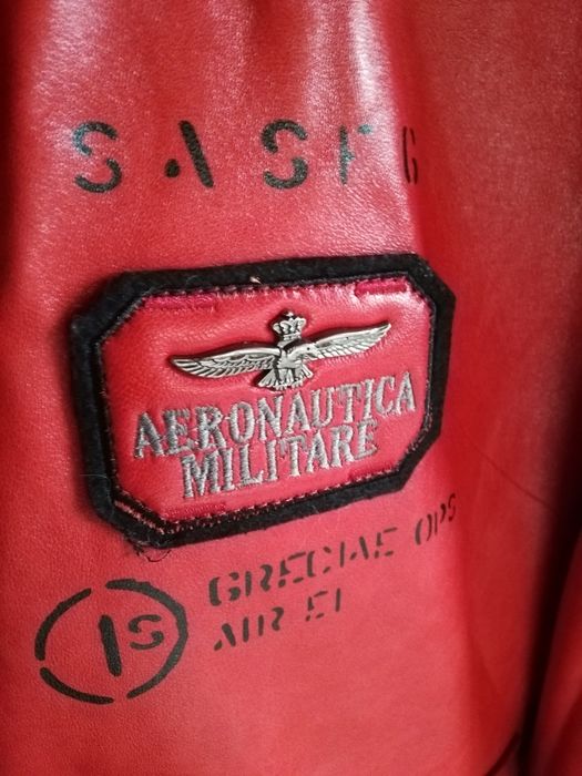 Geaca nouă piele bărbati Aviator Aeronautica Militare Xl