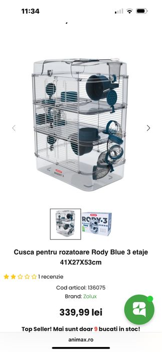 Cusca pentru rozatoare mici / hamsteri , firma Rody Zolux