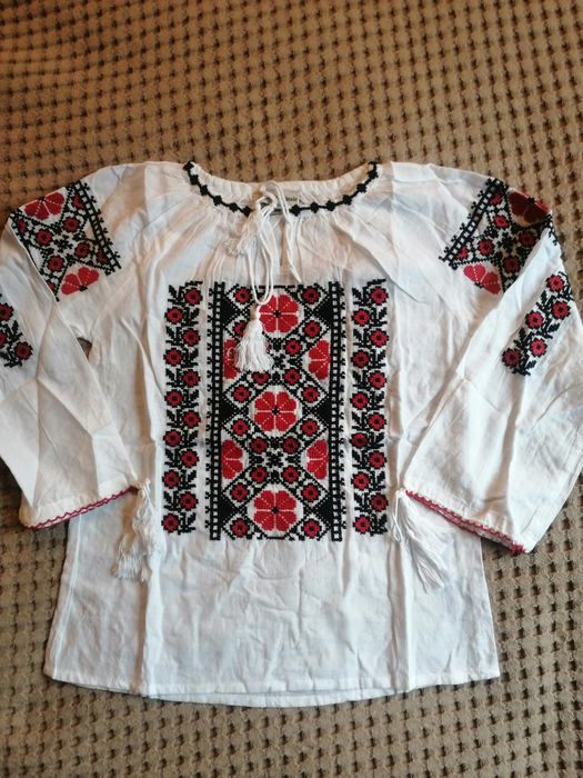 Ie fetițe motive tradiționale din bumbac de la 0-16 anișori.