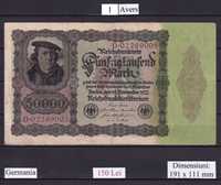 Bancnote Germania 50 000 marci 1922 si 100 000 marci 1923.