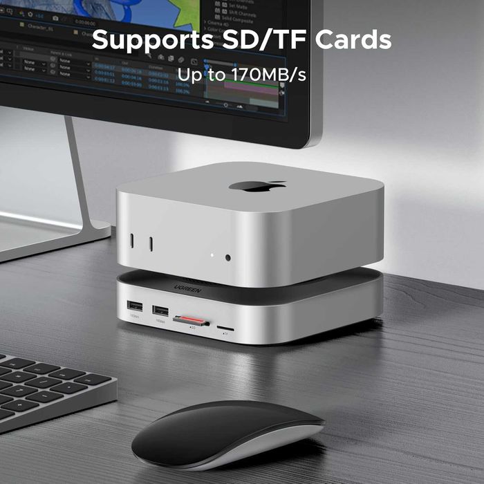 UGREEN Док Стойка за Mac mini M4 SSD DP USB C