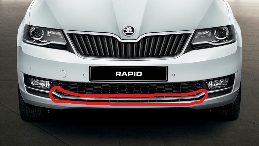 Молдинг бампера хром Skoda Rapid 2019 New Шкода Рапид 2019