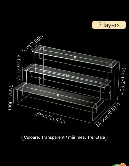 Suport 3 etaje transparent candy bar
