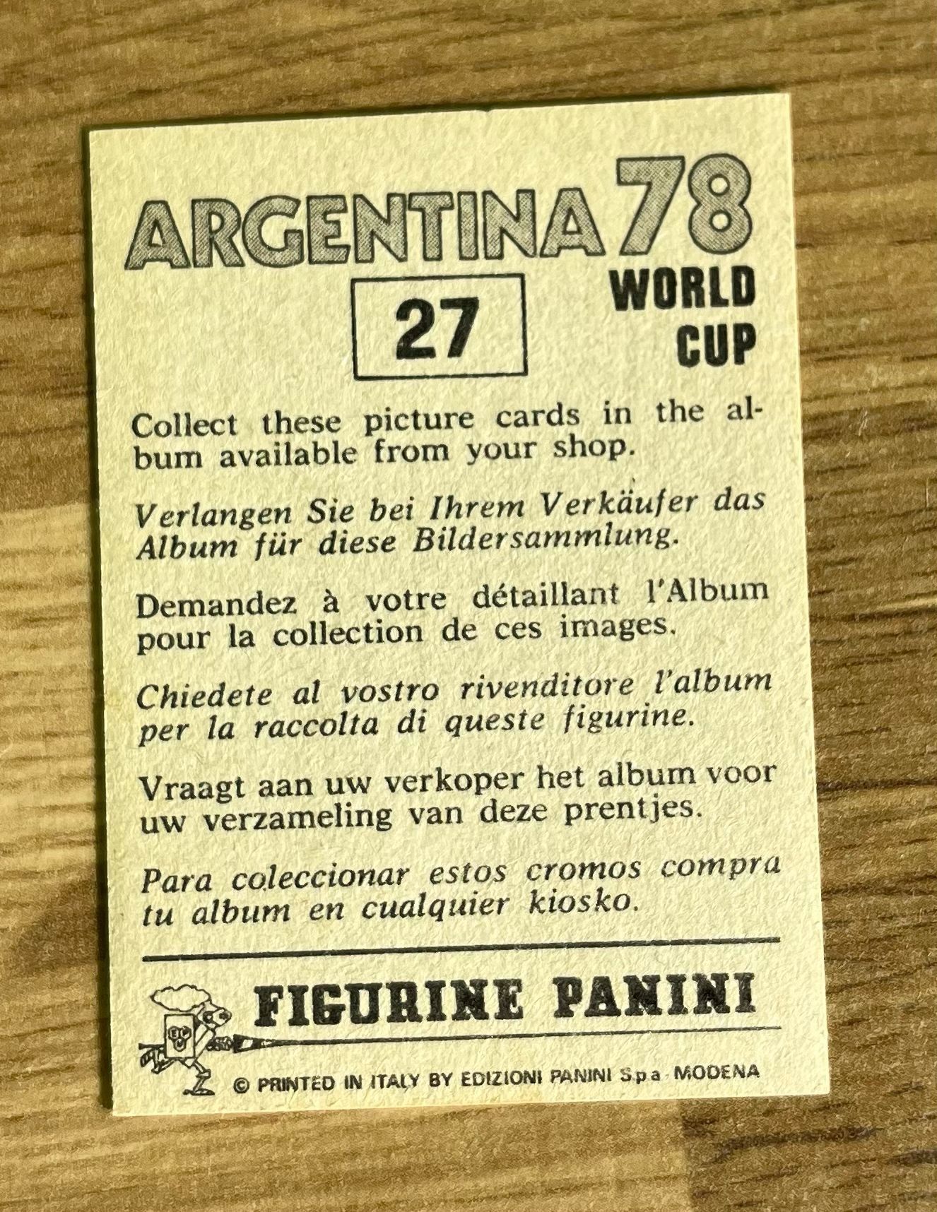 Panini Argentina 78 Pele, Platini, fotbal