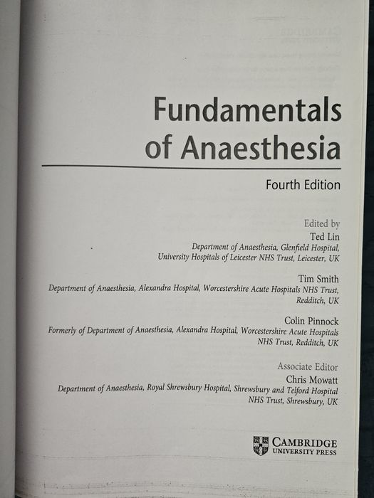 Fundamentals of anesthesia