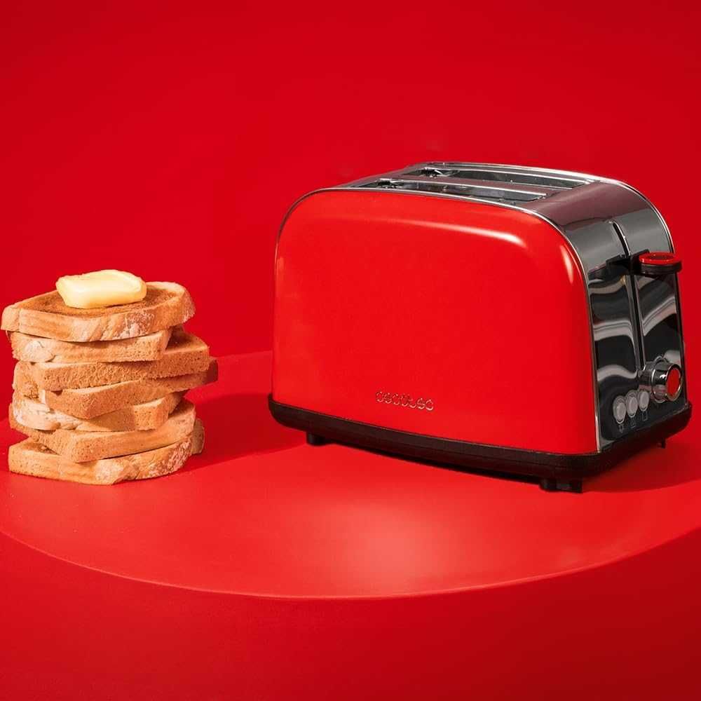 Тостер Cecotec Toastin' time 850 Red Lite. 850W, Капацитет за 2 филии