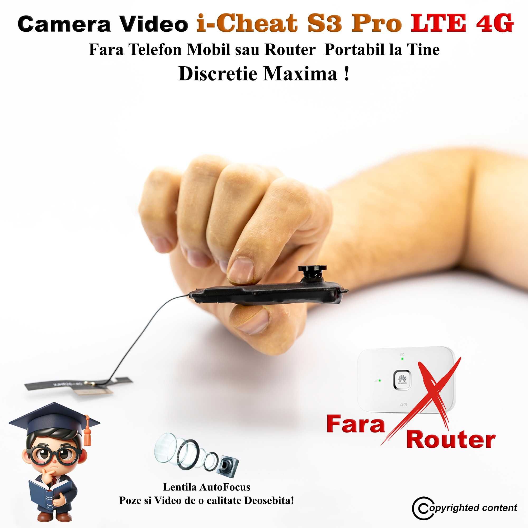Casca de copiat + Camera Video in Nasture Fara Router 4G
