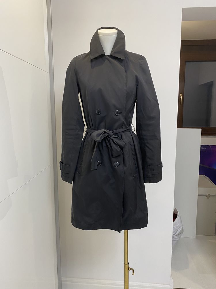 MANGO Pardesiu Trench negru primavara dama XS