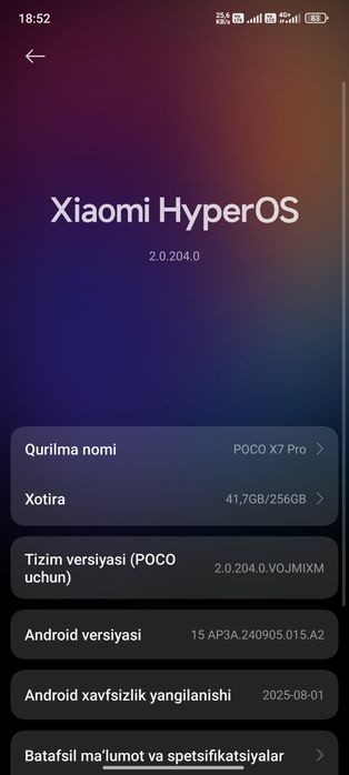 Poco x7 pro srochna sotiladi