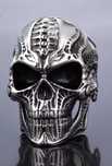 Inel Cranium Gothic Biker Silver plate