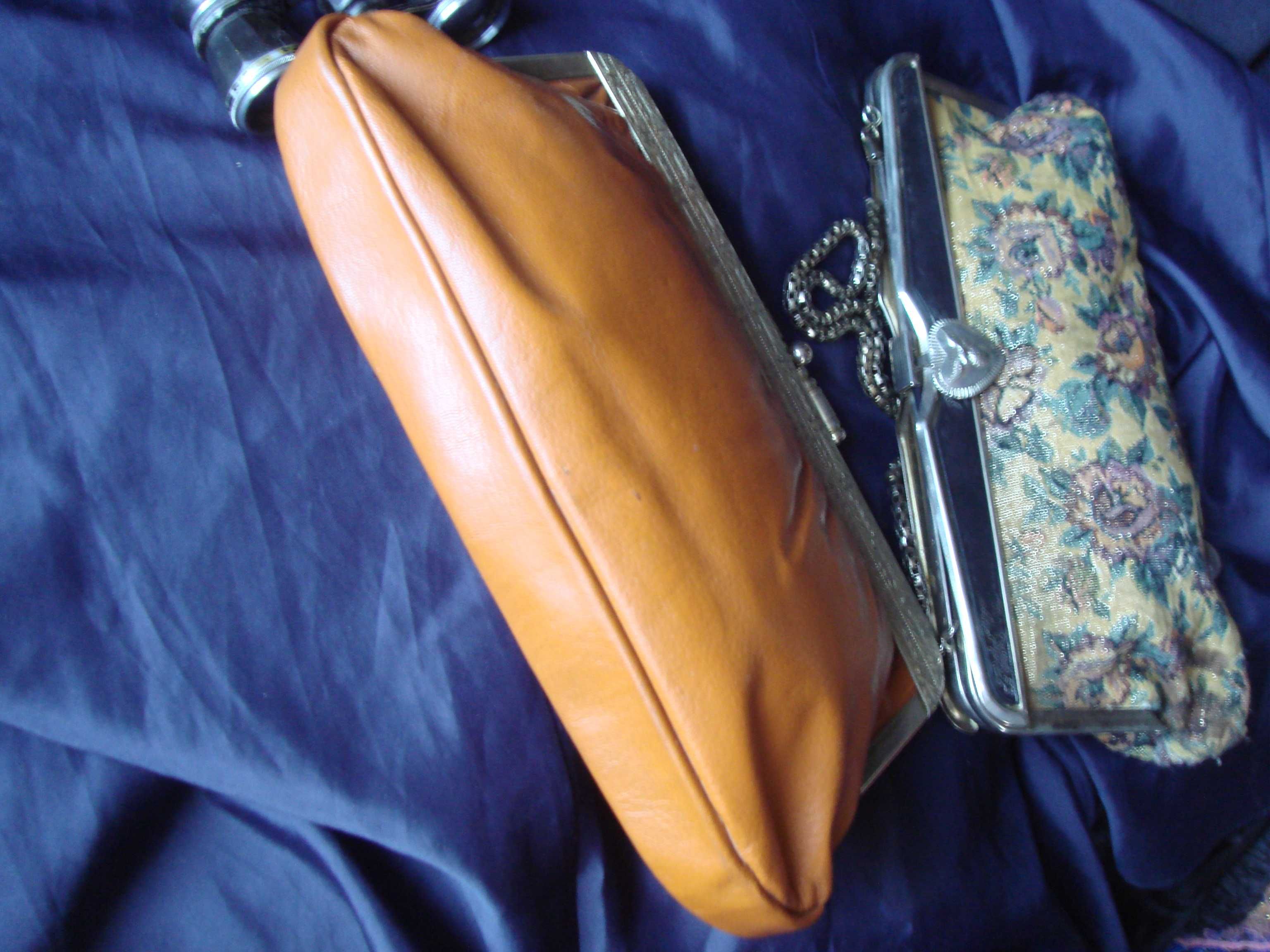Старинная 50-х Клатч-сумка кожа 25см х 15см Мельхиоровая-посеребренная