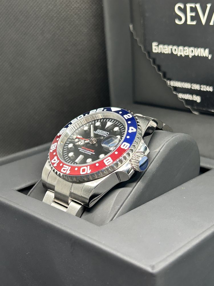 Часовник Seiko Pepsi GMT mod