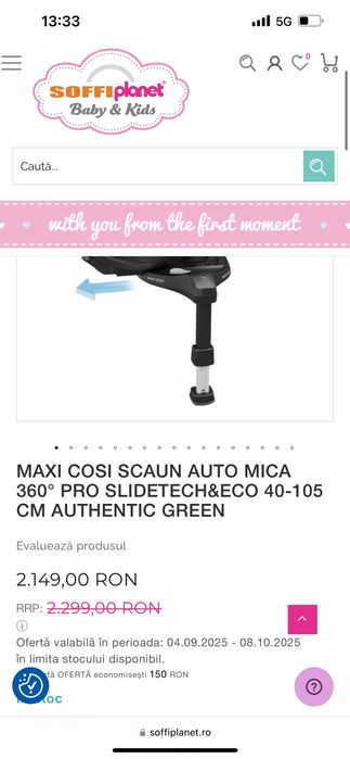 Scaun auto MaxiCosi Mica Pro 360 (40-105 cm-pana la 18 KG )