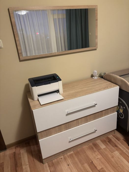 Спален комплект - спалня, гардероб, скрин, 2 броя единични легла