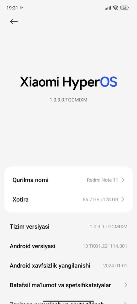 Redmi note 11  128gb srochni sotiladi