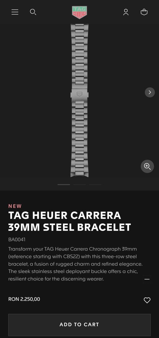 Bratara metalica TAG Heuer 39mm