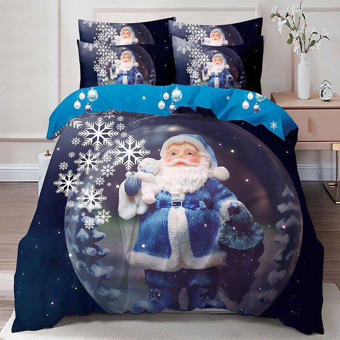 Двулицево коледно спално бельо (Реално изображение), 6 части