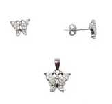 Set argint rodiat fluturasi mici - DA84