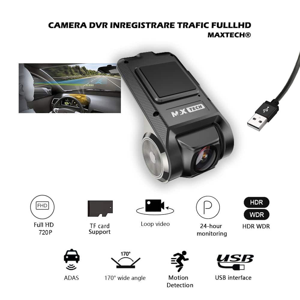 Camera DVR inregistrare trafic FulllHD, 170 grade, Night Vision