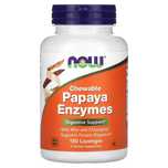 NOW Foods, жевательные пастилки с ферментами папайи, Папая, Papaya