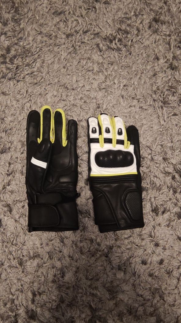 Manusi moto piele naturala SM Riker Neon marimea M, L, XL, 2XL Noi!!