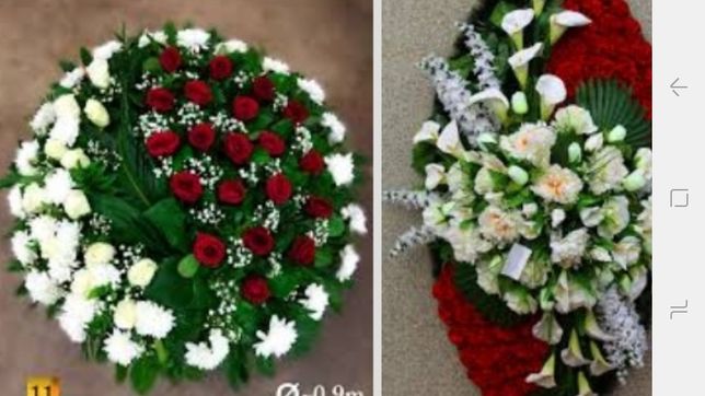 Делаем похоронные венки на заказ из живых цветов.