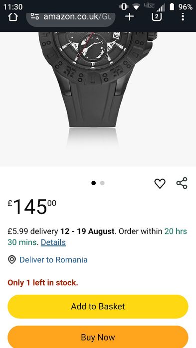 Ceas Barbatesc Gues Magnum W0034G3 100m Water Resistent Baterie Noua