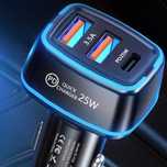 Incarcator auto fast charge 25w 2xUSB 1xtype C