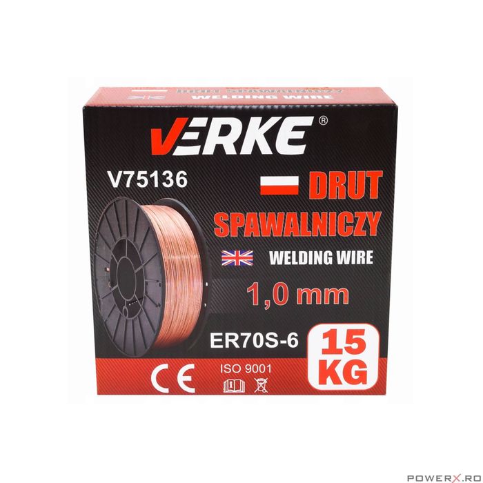 Sarma pentru sudura MIG-MAG, 1MM, 15 Kg, ER70S-6, Verke