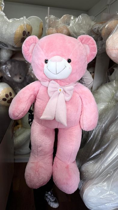 Мишка PREMIUM с Бантом розовый