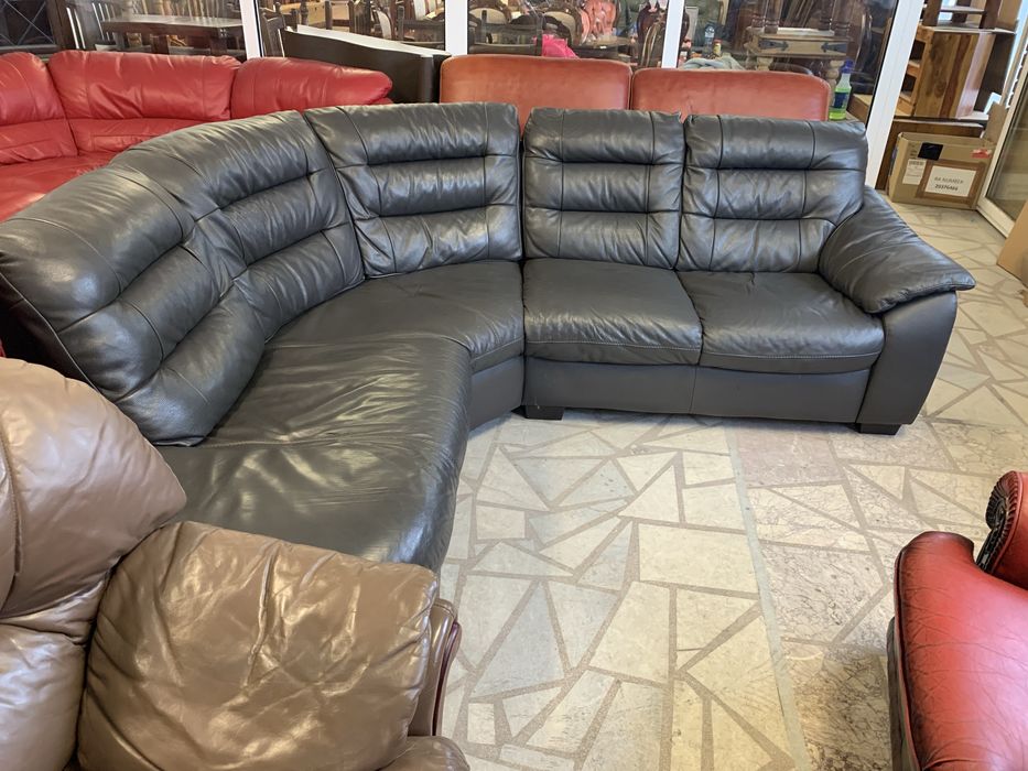 Ъглов диван естествена кожа