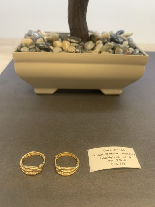 Cercei aur 14 k certificat anpc