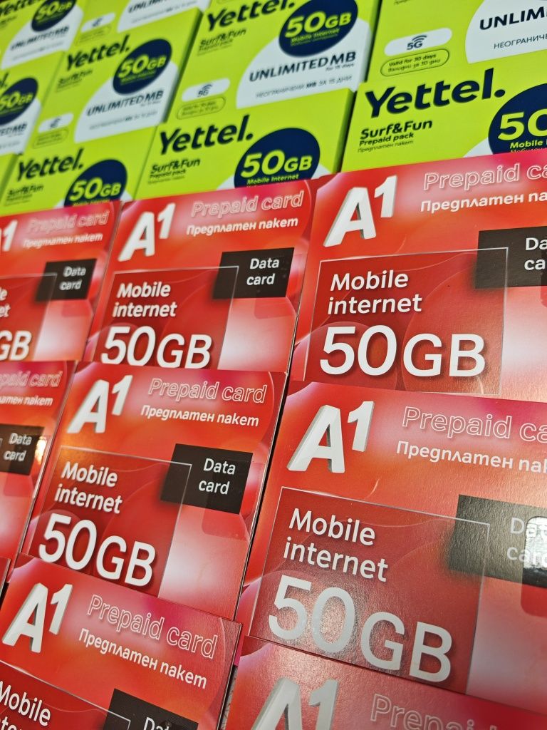 50GB интернет карта /data sim/ + неограничен интернет за 15 дни