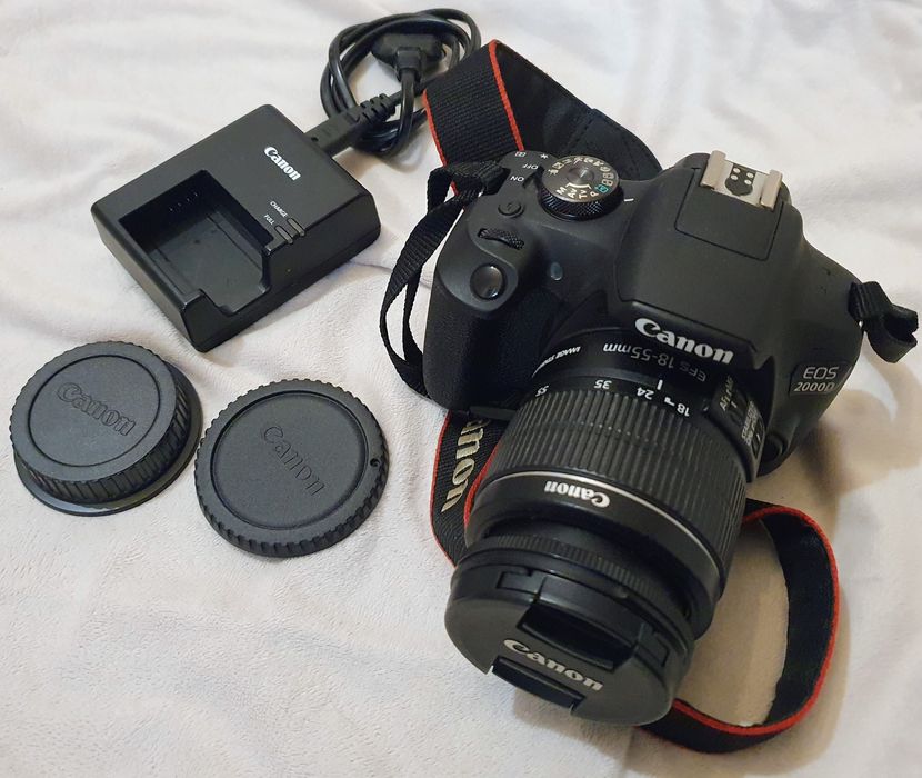 Aparat foto DSLR Canon EOS 2000D,24.1 MP, Negru + Obiectiv EF-S 18-55m