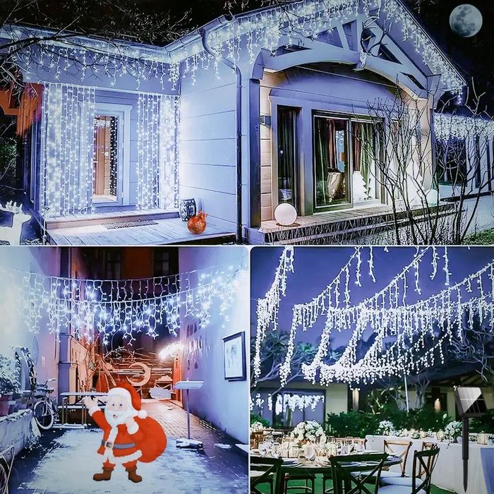 12метра -25 Метра Висящи Коледни Лампи ТИП Завеса Екстериор/ Интериор