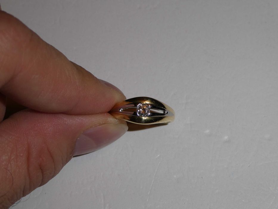 INEL AUR 18K + 1 Diamant = 0.25ct. - Model Deosebit - Vintage - 4.7g !