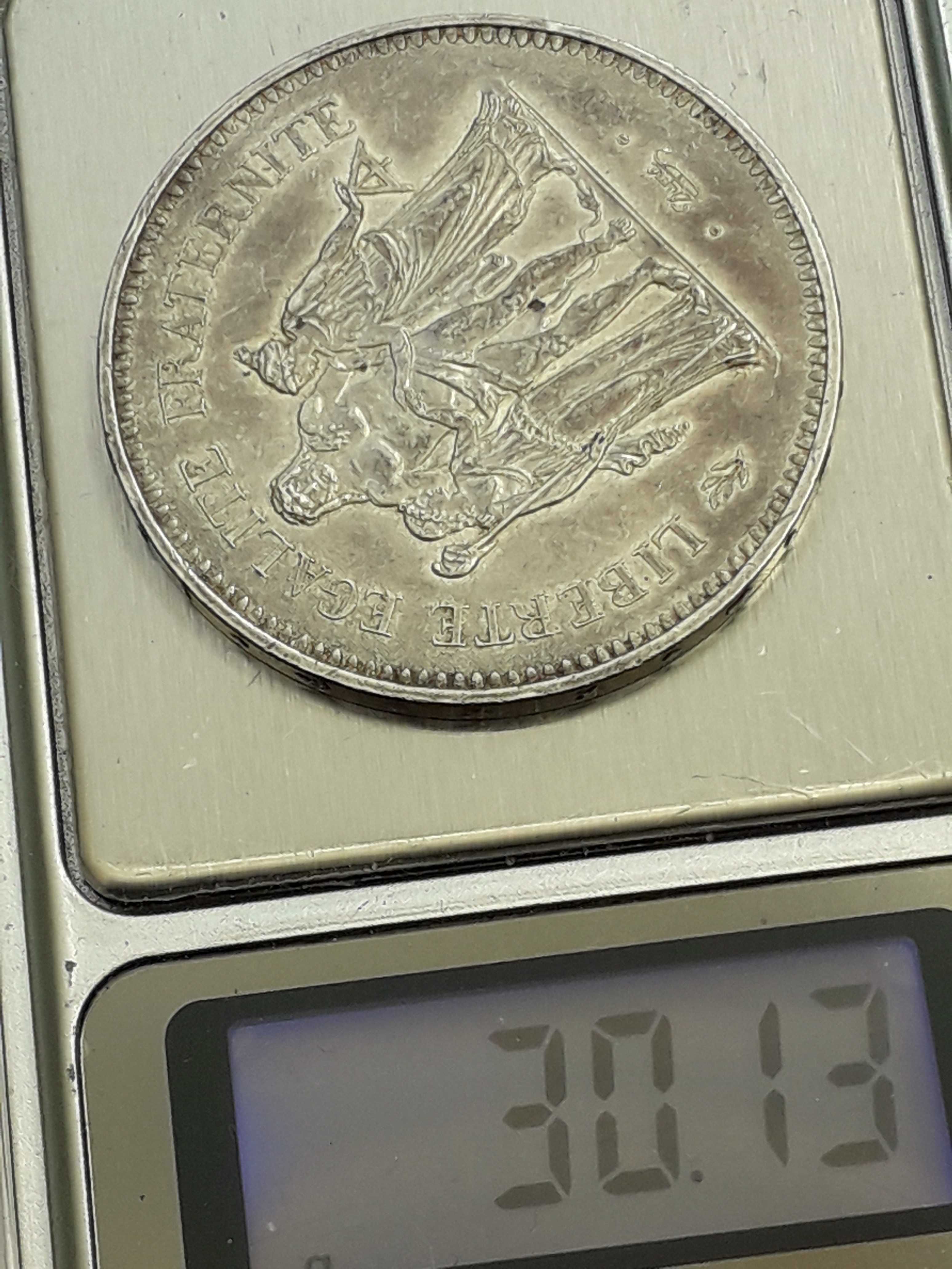 сребърна монета от 50 френски франка 1974г.