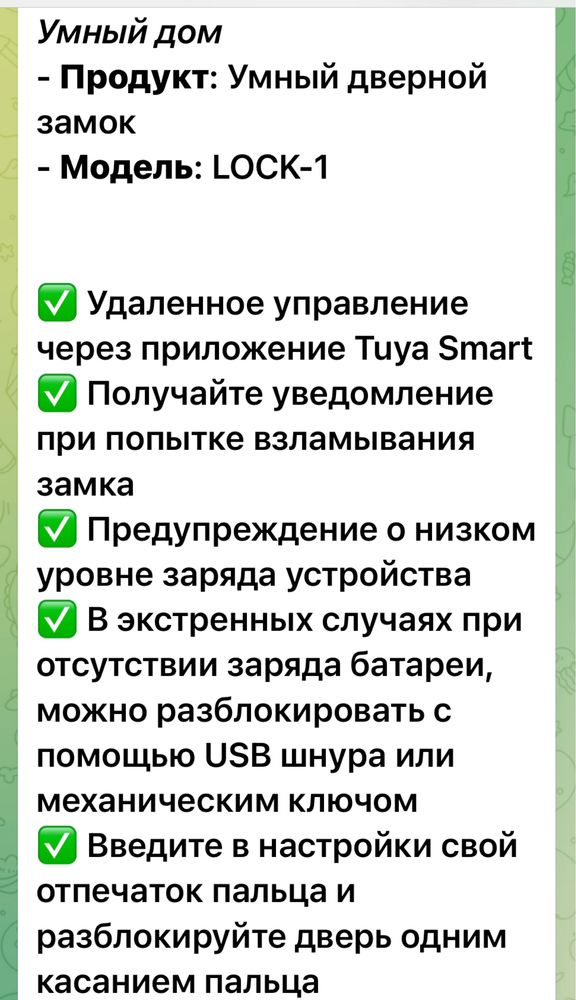 Умный дверной замок Lock 1