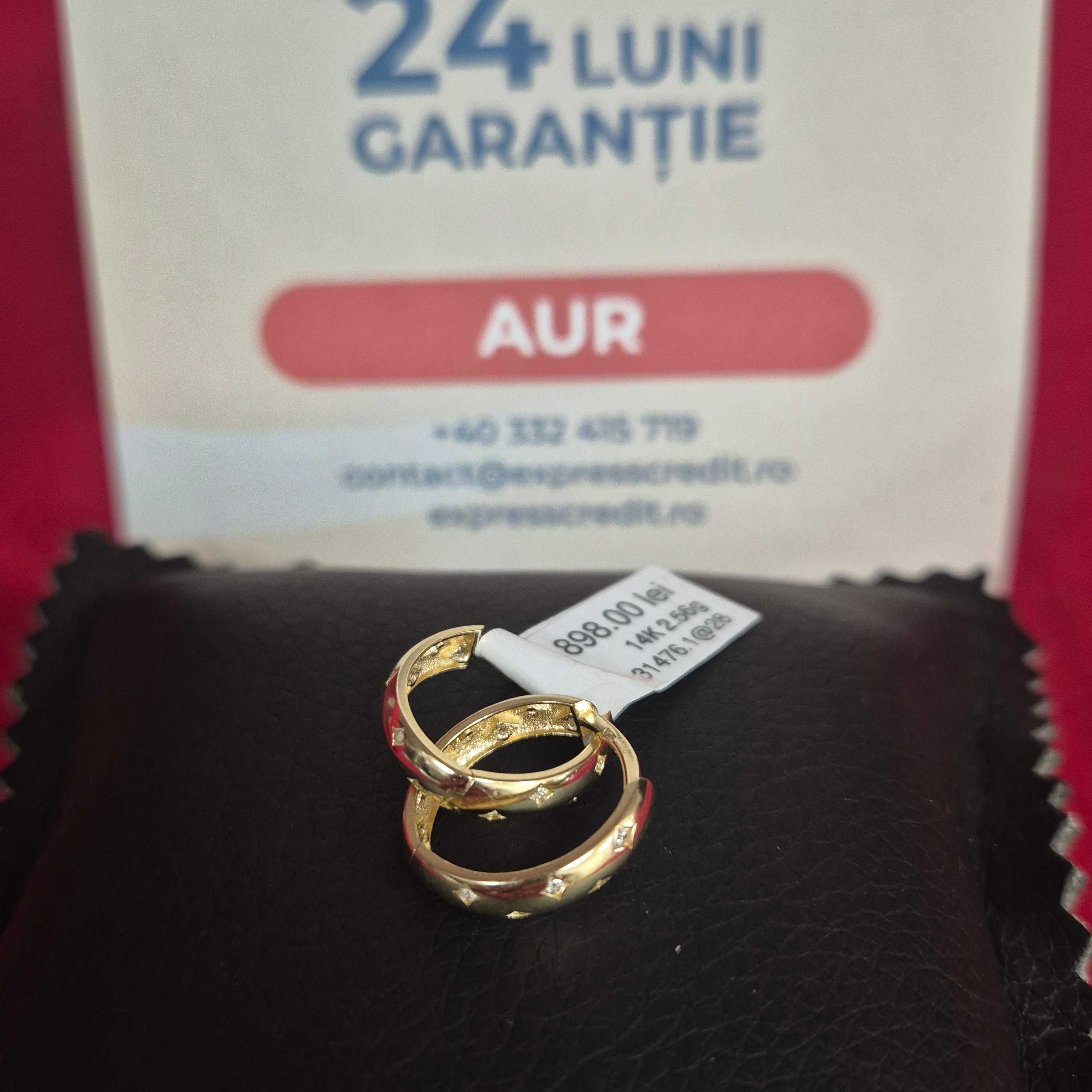 ( B31476.1/ Ag28 Doi Baieti ) Cercei Aur 14K - 2.56 grame / 898 lei