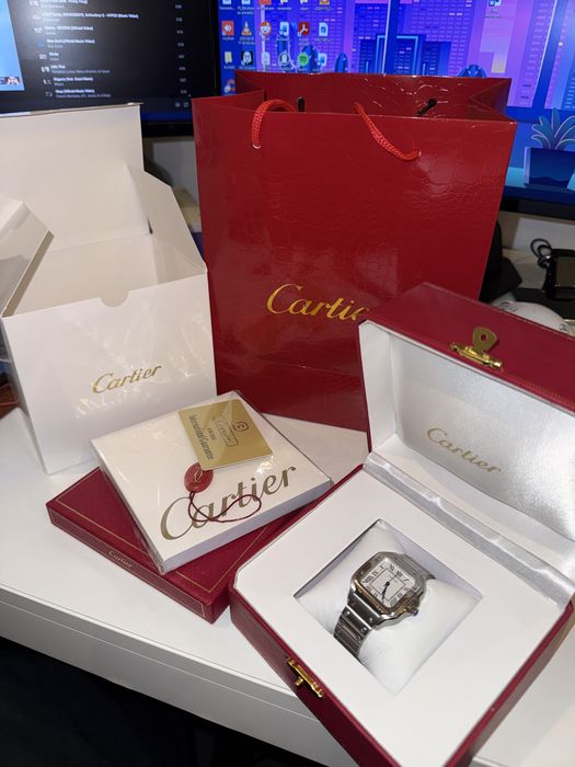 Vand ceas Santos de Cartier Medium 35mm fullbox