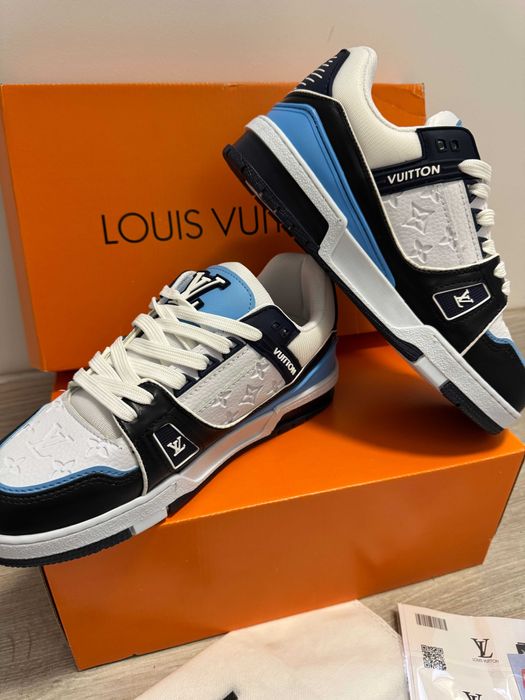 Adidasi Louis Vuitton Trainer Sneaker LV BlueWhite Produs Nou-Full Box