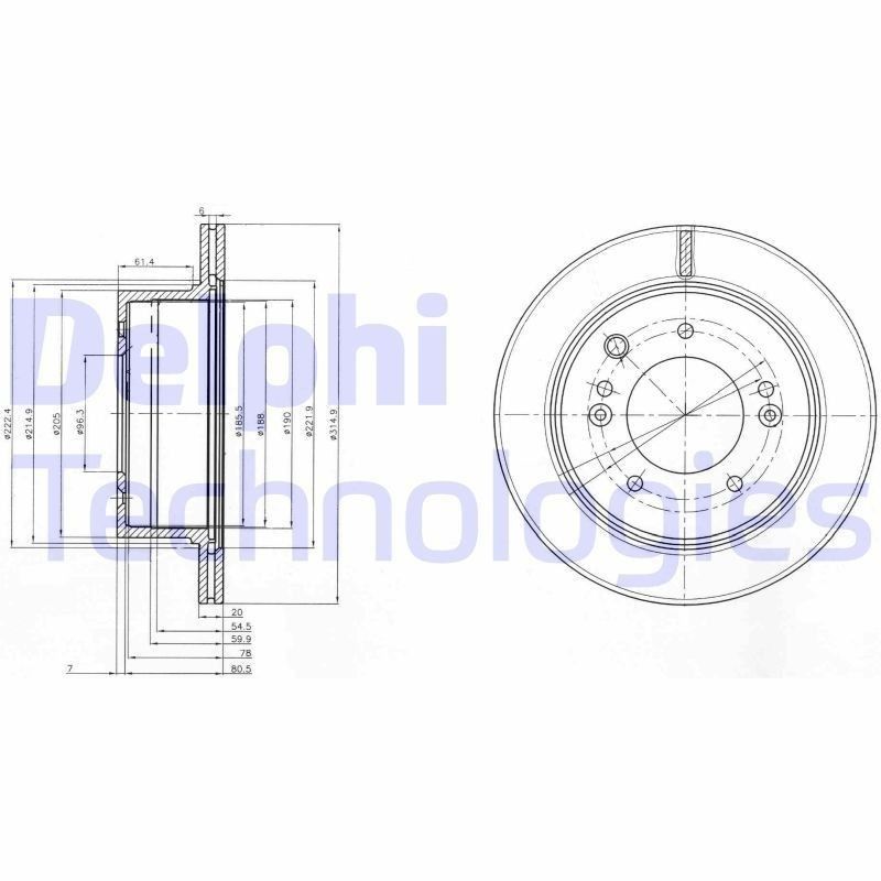 Спирачен диск DELPHI BG3859 за KIA Sorento I (JC)