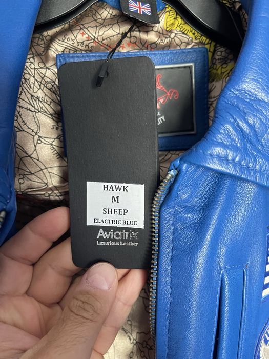 Мъжко Синьо Кожено Яке Aviatrix Пилотско Естествена Кожа Nike Jordan