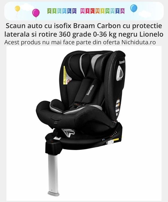 scaun auto isofix protectie laterala, rotire 360