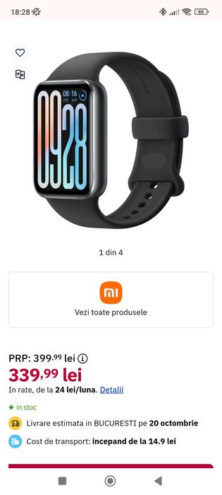 Smartwatch Bratara fitness XIAOMI Smart Band 9 Pro, Android/iOS, Obsid