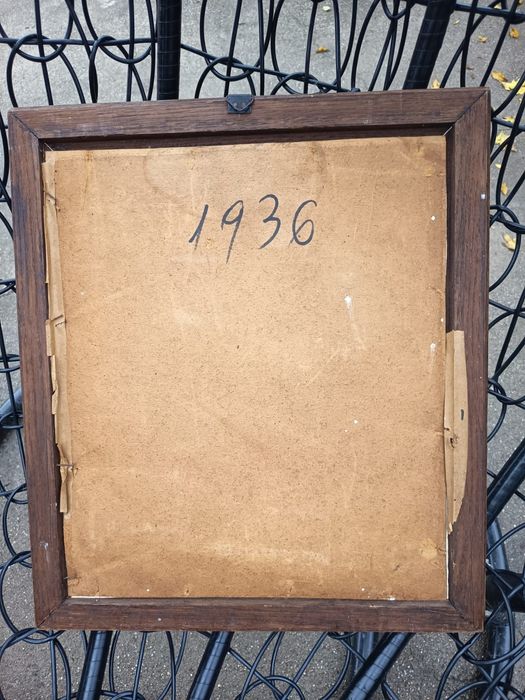 Tablou Portet Vechi În Creion Semnat Rama Din Lemn