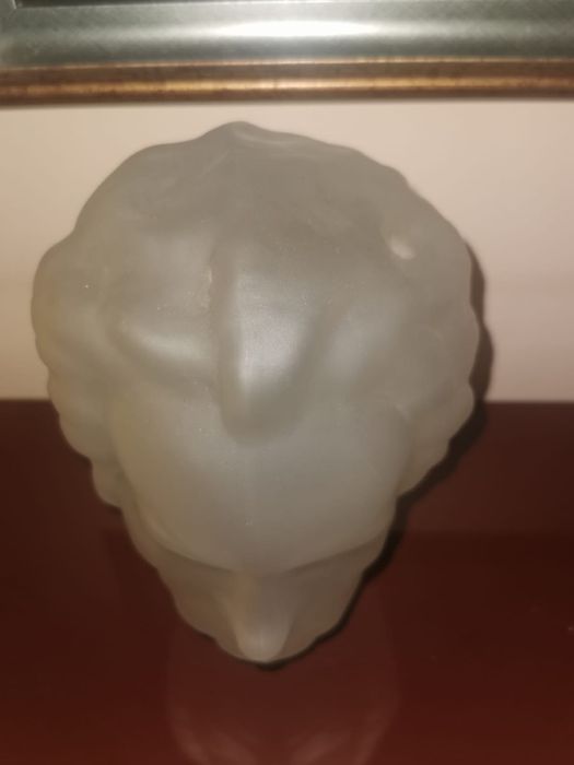 Фигура глава бюст стъклен декор поставка стойка за слушалки 50те год.