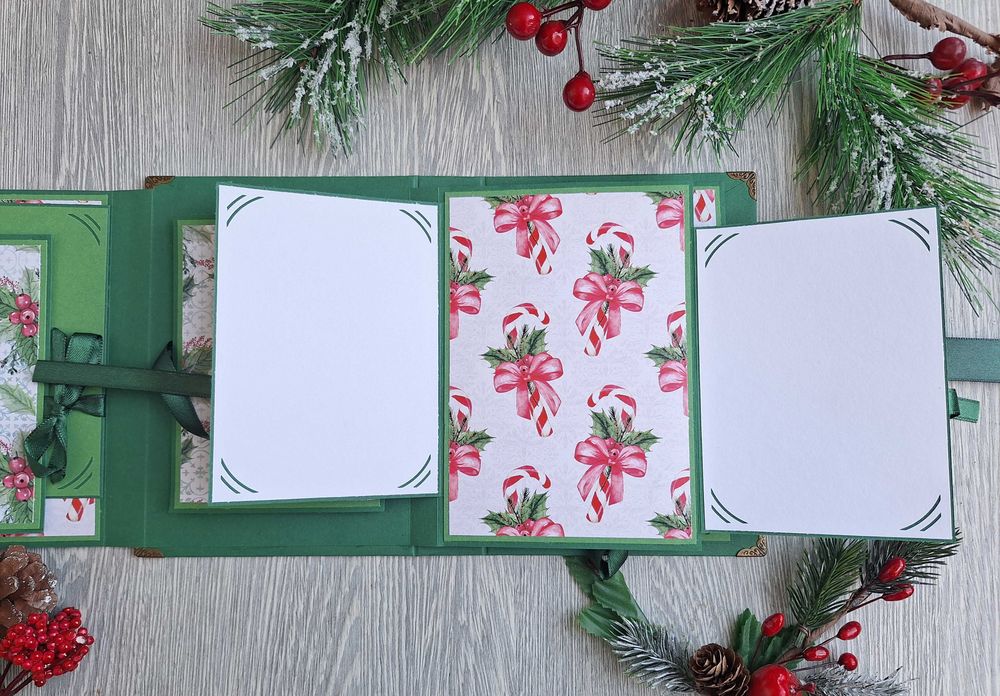 Албум за снимки "Коледно вълшебство" в зелено, ръчна изработка /35.34